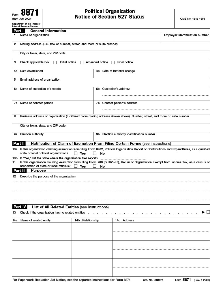 IRS Documents 8871