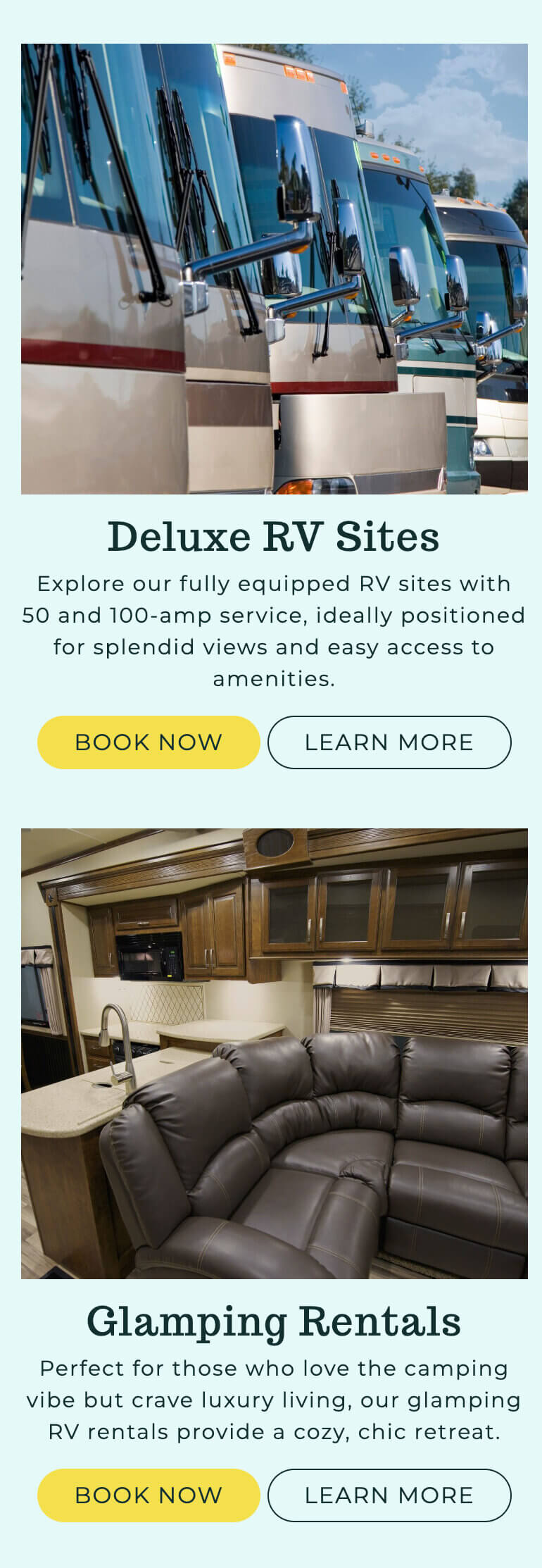 Twisted Parrot Luxury RV Resort website homepage