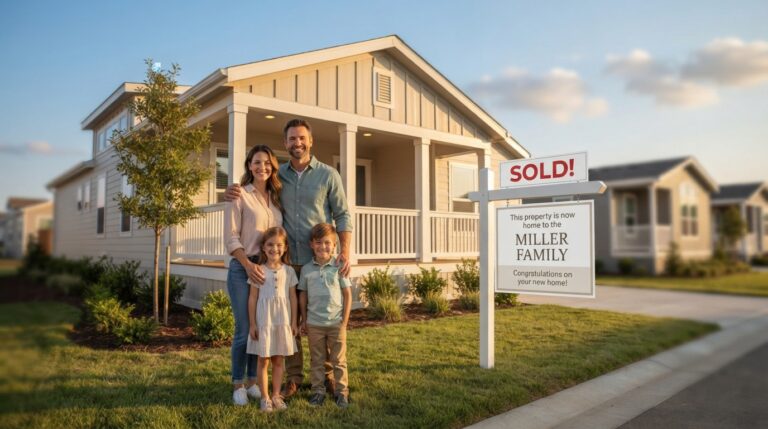 Attracting long-term homebuyers to a manufactured home community with a sold sign