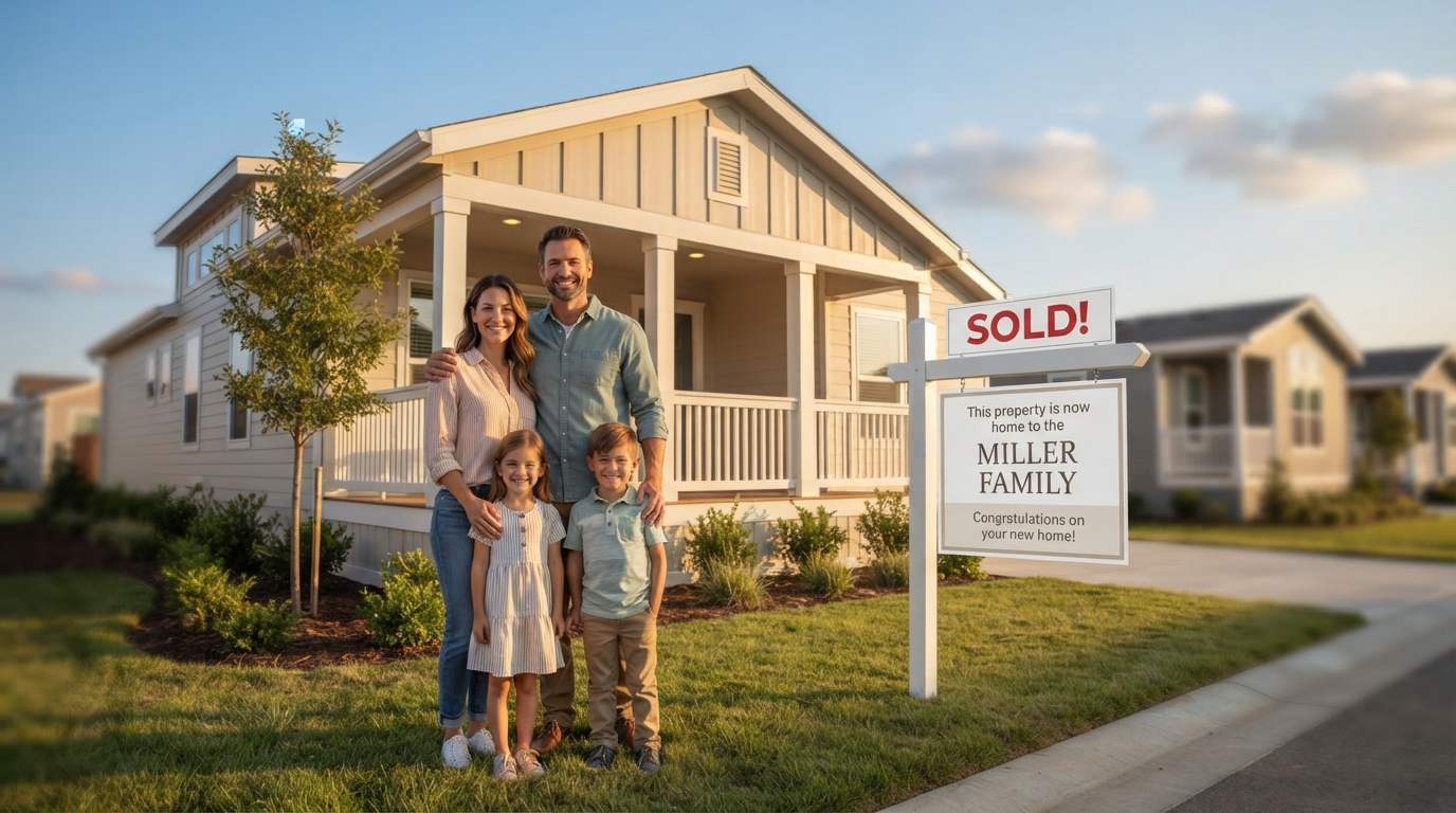 Attracting long-term homebuyers to a manufactured home community with a sold sign